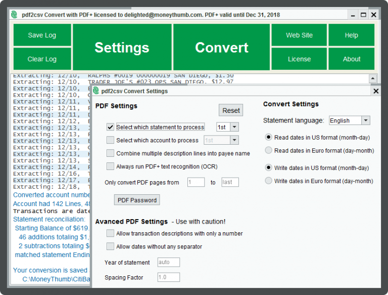 pdf2csv convert license pdf2csv convert license