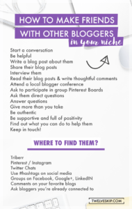 make friends with other bloggers
