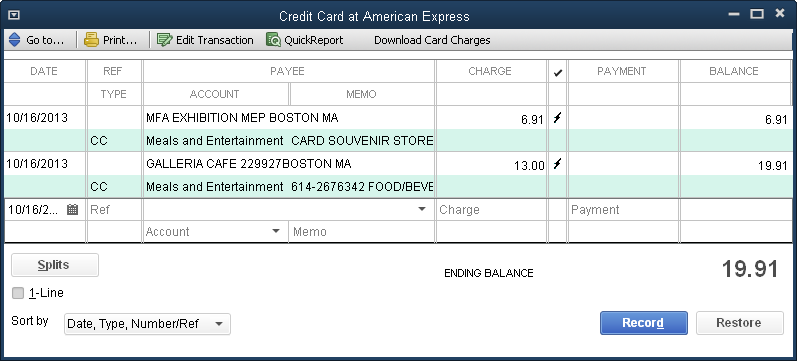 QuickBooks Transactions from PDF