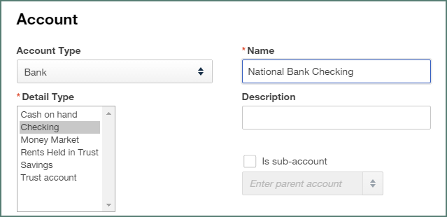 PDF to QuickBooks Online new account